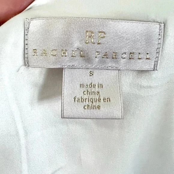 Rachel Parcell Linen Blend Wrap Dress Pink and White‎ Striped Ruffle Midi Small - Picture 12 of 13